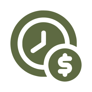 dollar sign with a clock